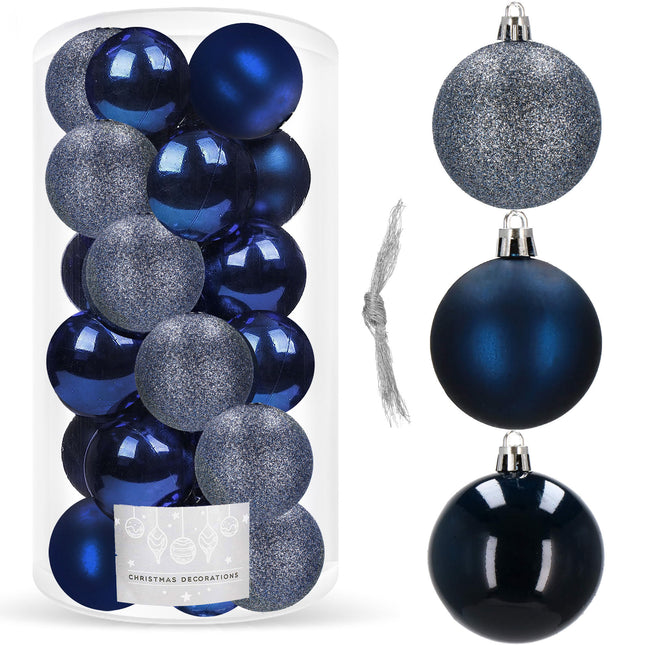 Kerstballen | 20 Stuks | 4 cm | Marineblauw