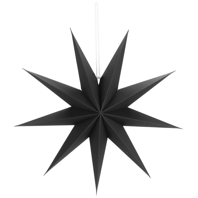 Kerst Ster | Papier | Opvouwbaar | 60 cm | Mat/Zwart