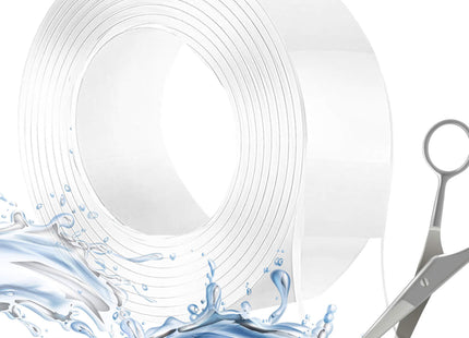Dubbelzijdige Nano Tape - 2 Meter - Herbruikbaar - Waterproof