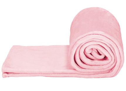 Plaid | Sprei | Bankdeken | Deken | 150 x 200 cm | Pluche | Roze