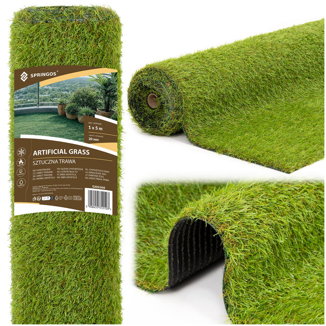 Kunstgras - Terras - Balkon -Tuin - Zacht - 1 x 5 m - 20 mm