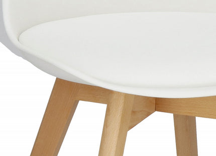 Eetkamerstoel - Gestoffeerd - Wit- 82 x 44,5 x 41 CM