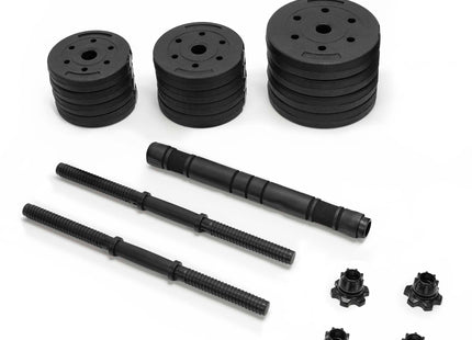 Dumbellset - 20 KG - Halter Verlengstuk - Verstelbaar - Complete Set - Thuis Sporten - Zwart