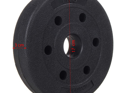 Halterschijf | Halterschijven | Bitumen | Gewichten | 1 x 1.25 kg | Kunststof | Zwart