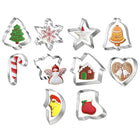 Koekjesvormen - Uitsteekvorm - Kerstkoekjes - Zilver- 10 Stuks