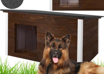 Hondenhuis - Hondenhok - Dog House - Geïsoleerd - Voor Buiten - Weersbestendig - Hout -Bruin