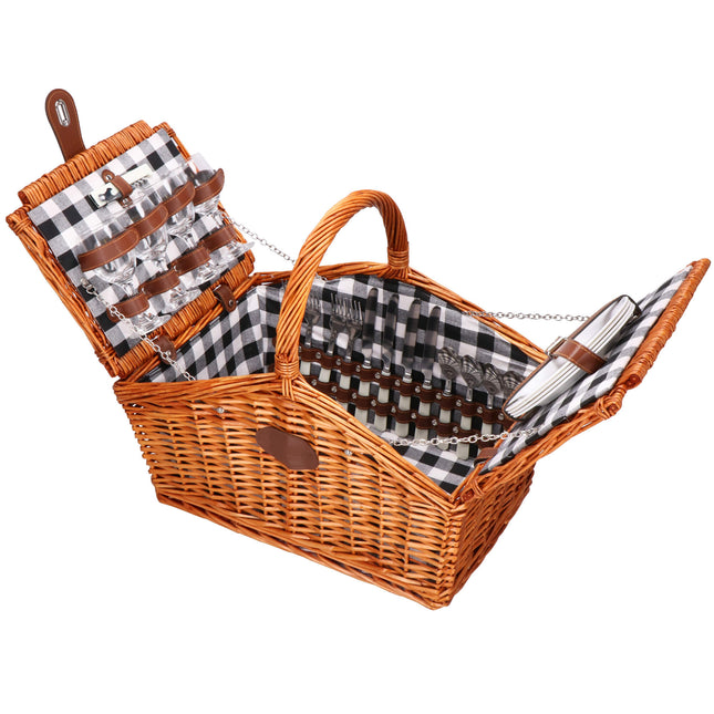 Picknickmand - Thermisch - Servies - Riet - Bruin - 45 x 32 x 42 cm