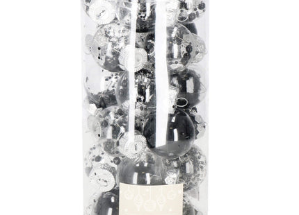 Kerstballen | Transparant | 24 Stuks | 5 cm | Zwart