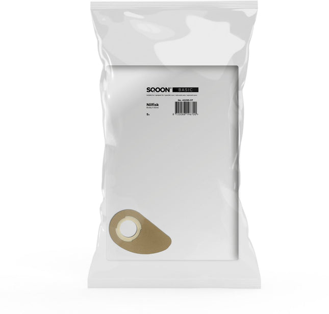 SQOON®  Stofzuigerzakken Basic Geschikt voor Nilfisk Buddy II – 5 Stuks