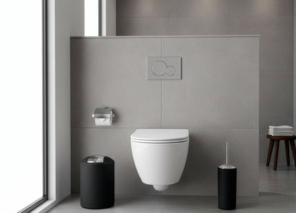 Badkameraccessoiresset - Prullenbak - Toiletborstel - Zeepdispencer - Tandenborstelbeker - Zeepbak - Mok - Zwart