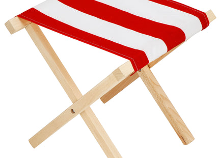 Campingkruk - Kampeerkruk - Viskruk - Voetensteun - Opvouwbaar - Rood/Wit