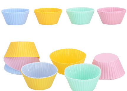 Cupcake Vormpjes | Siliconen Bakvormen | 12 Stuks | Multicolor