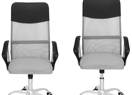 Bureaustoel - Draaibaar - Metalen Onderstel - Kunststof - Eco-leer - Grijs/ Zwart - 120 kg