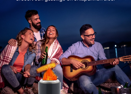 EdenOutdoor® Tafelhaard - Rookloze Tafelhaard - Rookloze Vuurkorf - Pellet & Hout - 19,5 x Ø14,5 CM - Antraciet