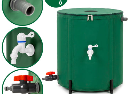 Regenton - Regenwatertank - Opvouwbaar - Met Kraan - 2 Kranen - 100 L