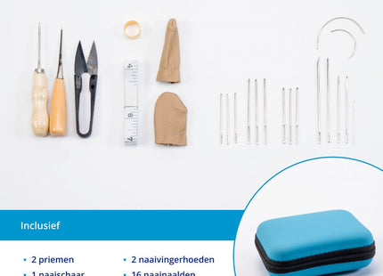 Leer Reparatie Set - Leerbewerking - Naaiset - 28 Delig