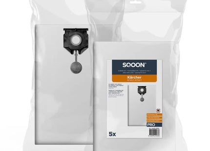SQOON® Stofzuigerzakken  Geschikt voor Kärcher NT 40/1 & NT 50/1 – Vervangt Model 2.889-155.0 – M-Klasse 3D Ultra High Filtration PRO – Extra Sterk - 5 Stuks
