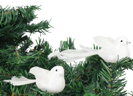 Kersthanger | Duif | Kerstboomhanger | Wit | Glitters | 2 Stuks