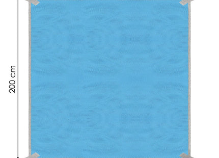 Strandmat | Strandkleed | Strandlaken | Zandvrij | 200 x 200 cm | Blauw/Grijs
