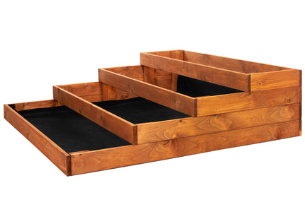 Kweekbak - Plantenbak - 4 Traps - Moestuin - Planten - Hout  - Verhoogd  - Bruin -  120 x 120 Cm