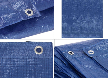 Afdekzeil | Dekzeil | Zeildoek | Waterdicht | PVC | 10 x 8 m | 60 g/m2 | Blauw