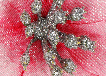 Kunstbloem | Kerst | Ster van Bethlehem | Roze | Glitters