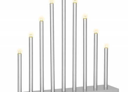 LED Kaarsenbrug | Batterijen | IJspegels | Zilver | Warm Wit