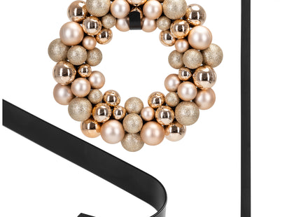 Deurhaak - Kranshouder - Kerst - Metaal - Zwart - 38 cm