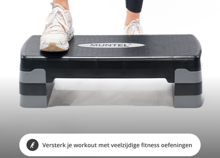 Aerobic Step - Fitness Step - Verstelbaar - Antislip - Grijs-zwart