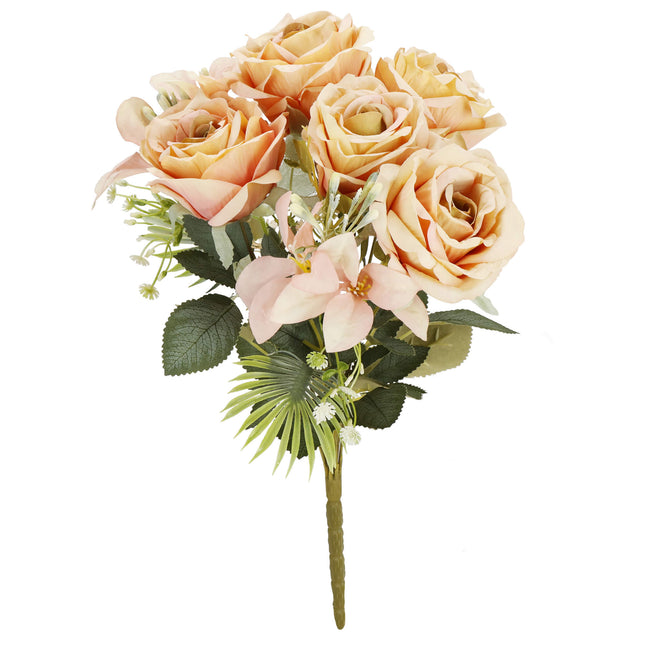 Kunstboeket - Sierboeket - Decoratief - 9 Rozen - Decoratief - 40 cm
