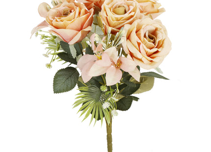 Kunstboeket - Sierboeket - Decoratief - 9 Rozen - Decoratief - 40 cm