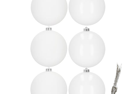 Kerstballen | 6 Stuks | 10 cm | Wit