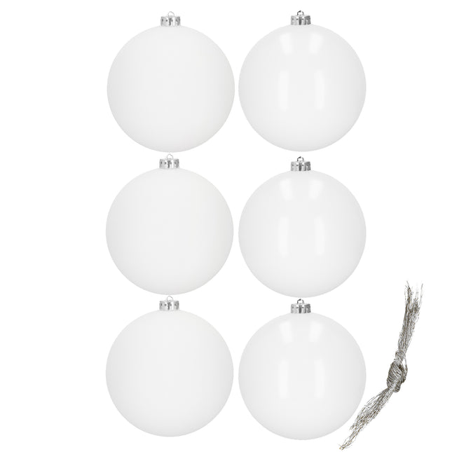 Kerstballen | 6 Stuks | 10 cm | Wit