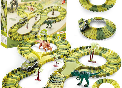 Dino Racebaan | Inclusief Jeep | 120 Delen | Groen
