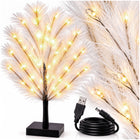 LED Kerstboom 45 cm – Wit – 20 Warm Witte LED Lampjes – USB en Batterijvoeding – Verlichte Decoratieboom met Flexibele Takken