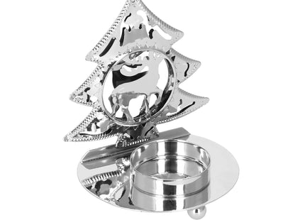 Kandelaar | Kaarshouder | Lichtkaarshouder | Kerstboom | Rendier | Zilver