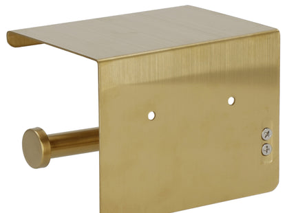 WC Rolhouder | Toiletrolhouder Met Plank | Chroom | Zwart/ Goud