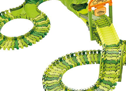 Dino Racebaan | Inclusief Twee Jeeps | 320 Delen | Groen
