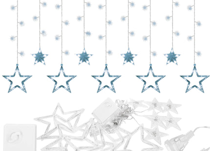 Lichtgordijn | IJspegel Verlichting | Inclusief USB En Afstandsbediening | 138 LED | Koud Wit | Sterren
