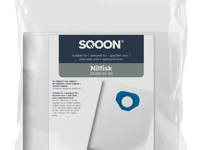 SQOON® Stofzuigerzakken  Geschikt voor Nilfisk GA70 / GM80 / GM90 / GS80 / GS90 - 5 Stuks