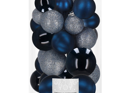 Kerstballen | 30 Stuks | 6/5/4 cm | Marineblauw