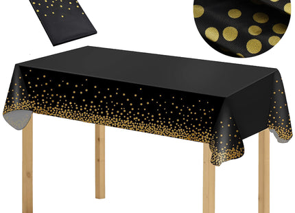 Tafelzeil - Tafelkleed - Waterdicht - Afwasbaar - Zwart - Goud - 272 x137 CM