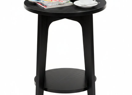 Salontafel | Salontafel Set | Bijzettafel | Rond | 2-Delig | Zwart | 40 Cm