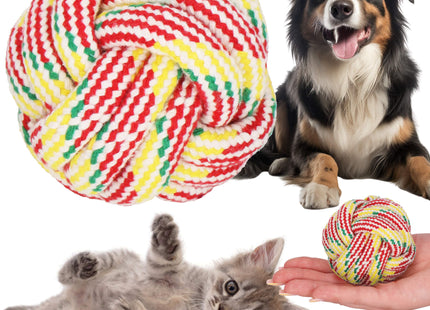 Kattenspeeltjes | Kattenspeelgoed | Hondenspeeltje | Touw | Multicolor | 8 cm