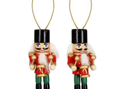 Notenkraker Kerst | Houten Soldaat | Kerstversiering | 6 Stuks | Multicolor | 8 cm