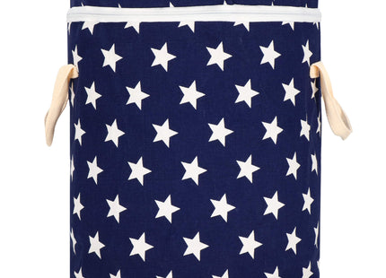 Opbergmand - Speelgoedmand - Kledingmand - Organizer - Deksel - Sterren - Handvatten - Blauw