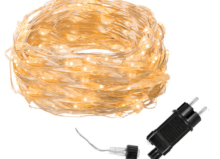 Kerstboomverlichting - 100 LED - Microdraden - 10 M - Warm Wit