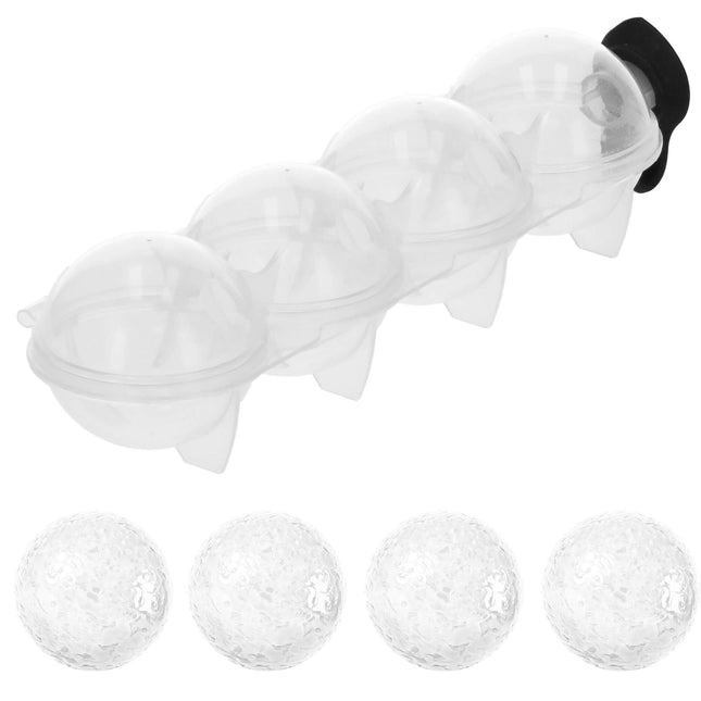 IJsblok vorm - Ronde ijsballen -  Transparant - Kunststof - 4 Stuks