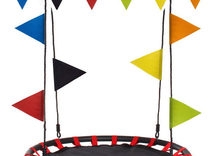 Nestschommel | Schommel Kinderen | Kinderschommel | Maximale Belasting 200 kg | Inclusief Vlaggetjes | Zwart/Rood