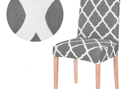 Stoelhoes - Voor Eetkamerstoelen - Met Stretch - Grijs / Wit